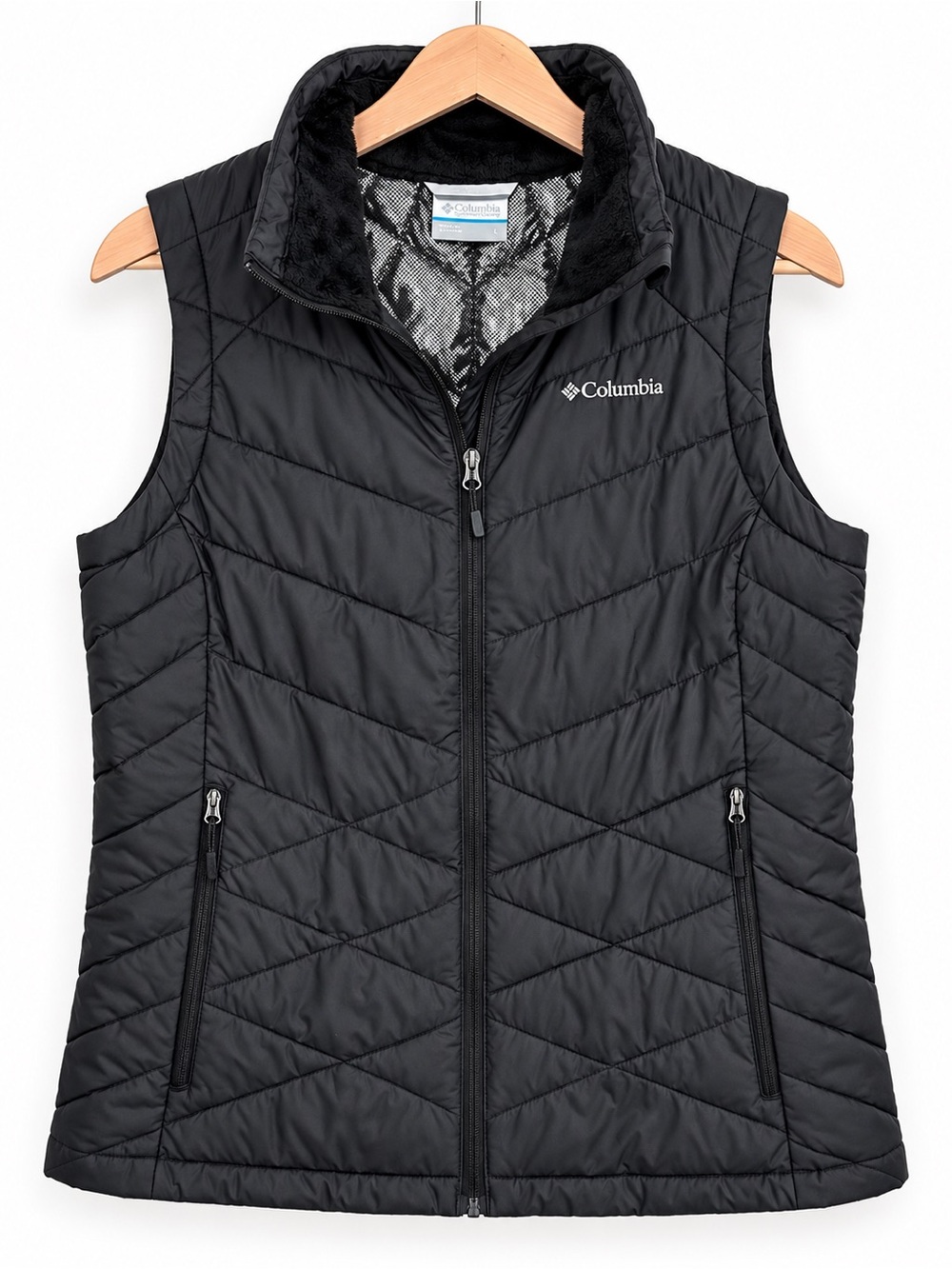 Columbia Omni-Heat Black Quilted Puffer Vest Women’s Large